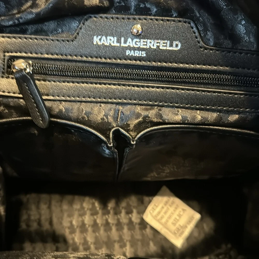 NWT Karl Lagerfeld Nylon Multi Color Backpack With 2 Side Pockets & Front Pocket - Picture 13 of 16